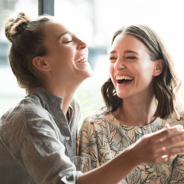 young friends laughing