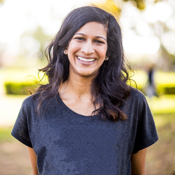 woman outdoors smiling